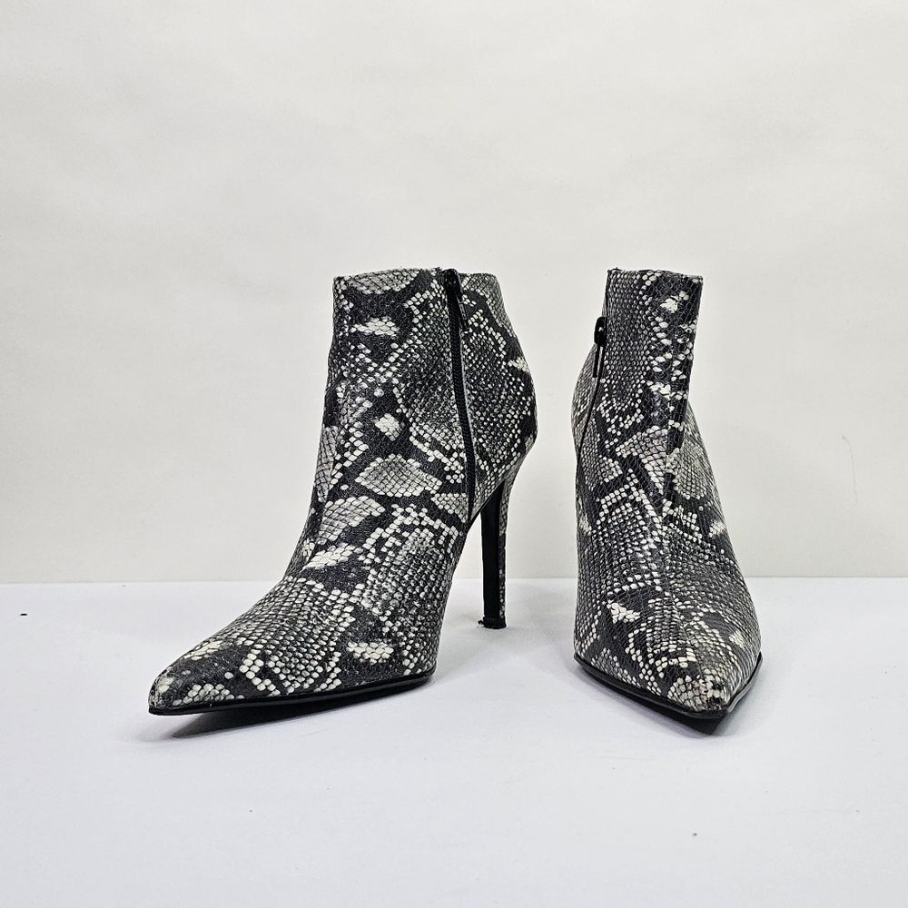 Colin Stuart Python Printed Leather Booties - image 1